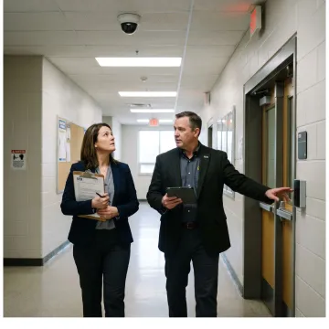 Security team conducting a facility walkthrough