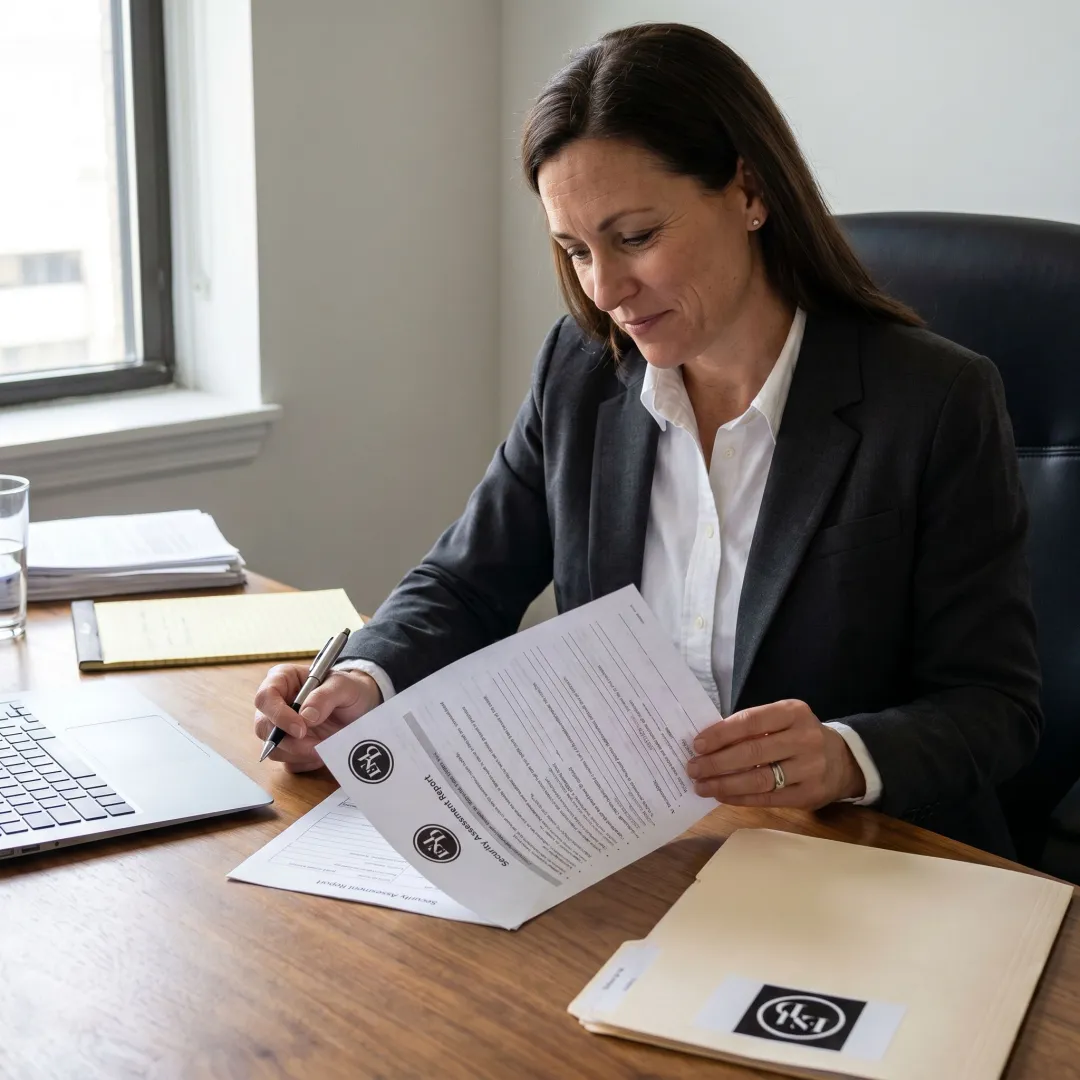 Grant writer preparing a security funding proposal