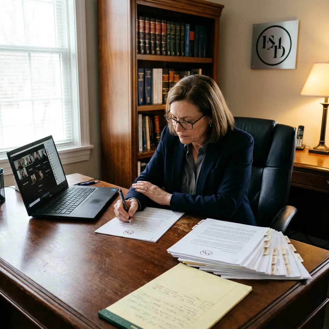 Expert witness preparing for a virtual deposition