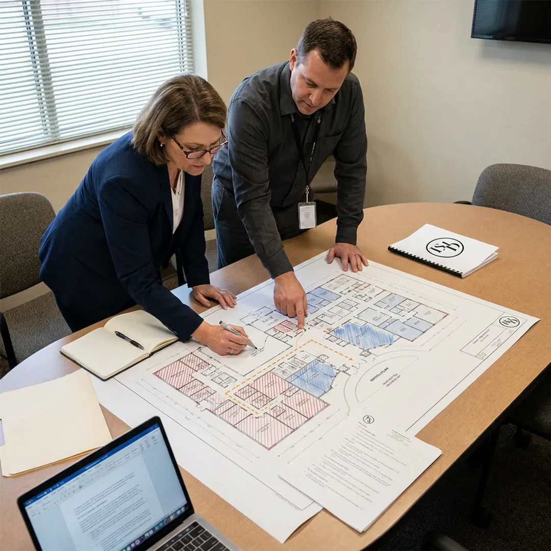 Consultant mapping school lockdown response steps