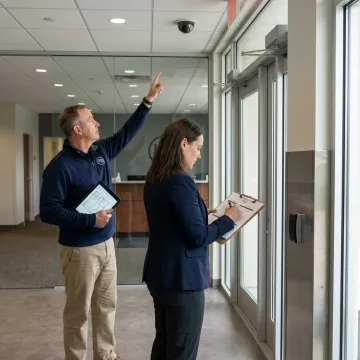 Security consultants conducting a facility risk assessment