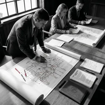 School security consultant reviewing risk assessment plans
