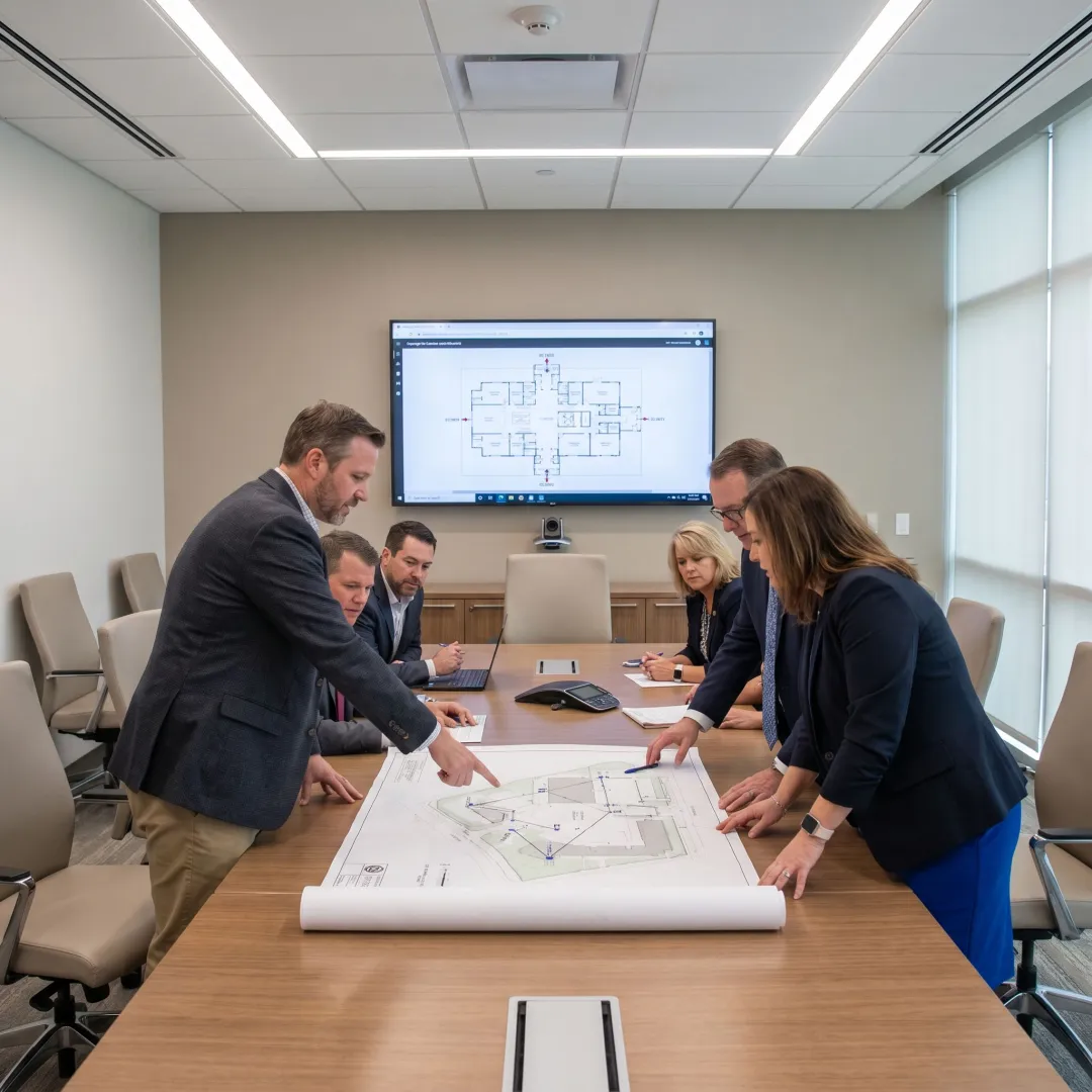 Security consultant reviewing a Houston facility