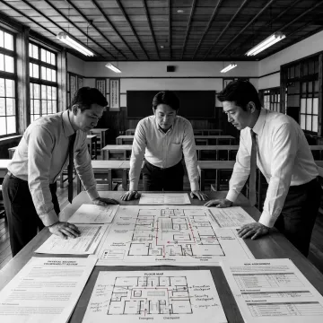 Emergency management consultants reviewing a facility security plan