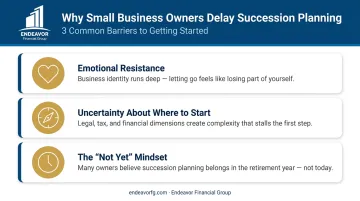 Three key reasons small business owners delay succession planning infographic
