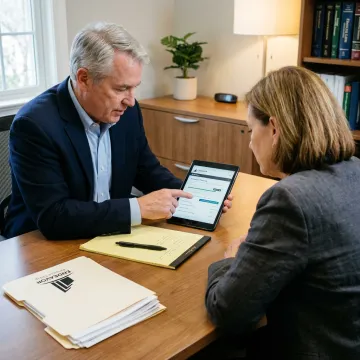 Advisor explaining retirement income process