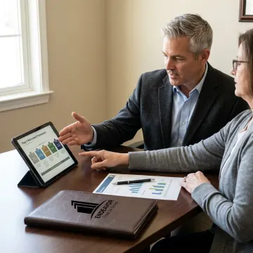Advisor outlining a retirement planning process