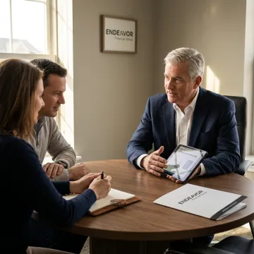 Advisor explaining financial planning process