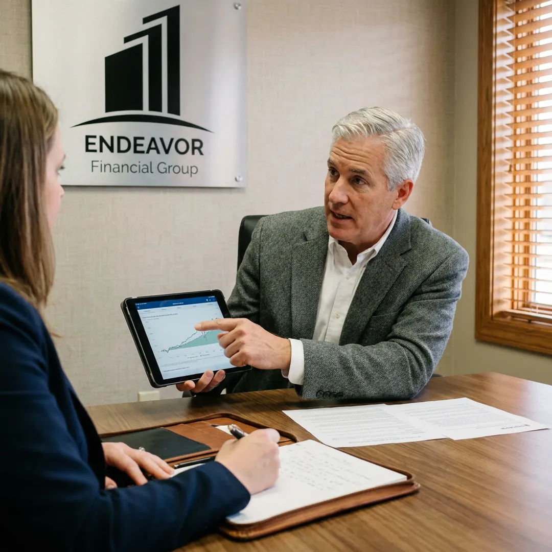 Financial advisor explaining retirement planning steps
