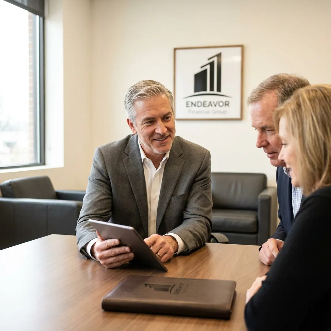 Advisor explaining retirement planning steps