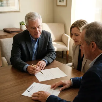Advisor explaining estate planning process