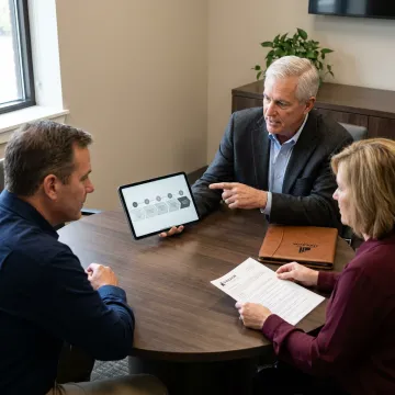 Advisor explaining retirement planning process