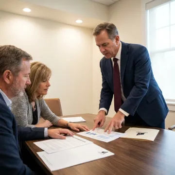 Advisor explaining a business succession process