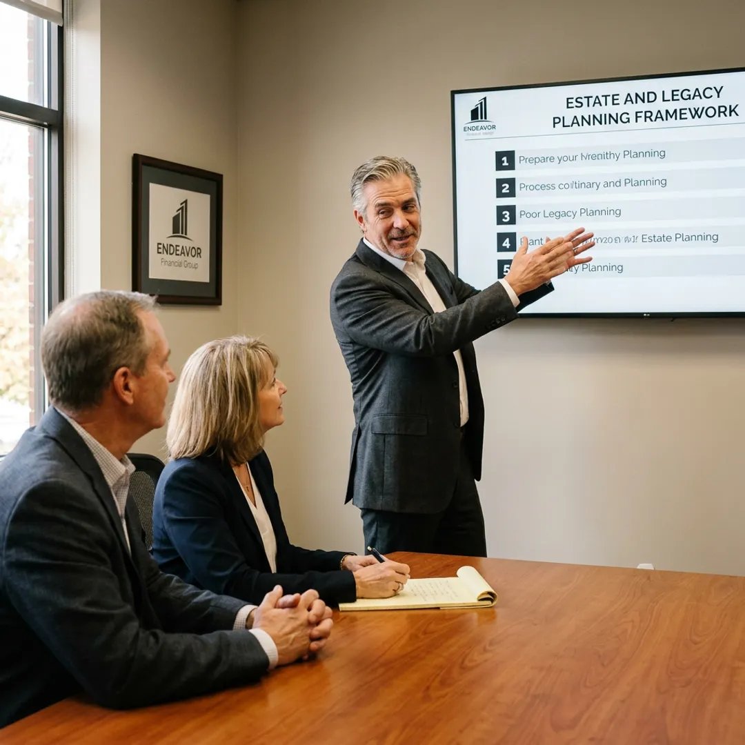 Advisor explaining legacy planning process