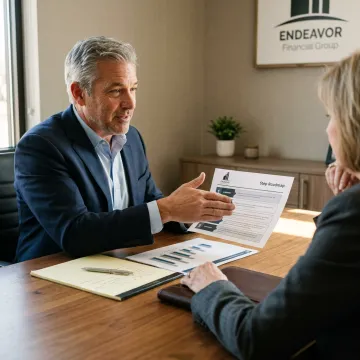 Advisor guiding client through a financial planning process