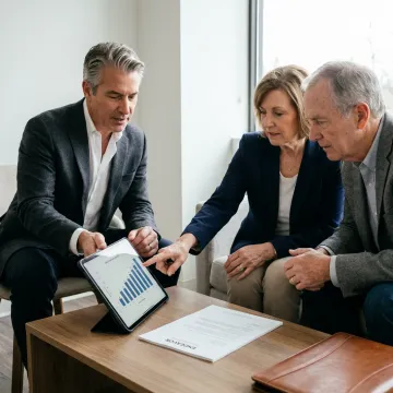 Advisor explaining retirement planning process