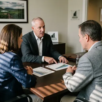 Advisor explaining a five-step pension planning process