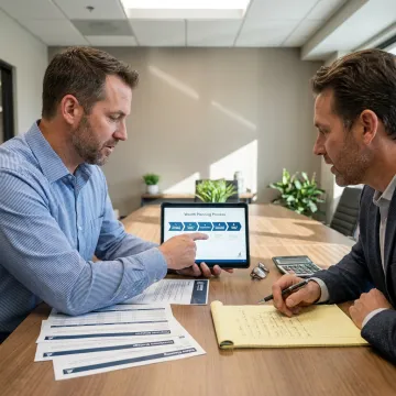 Advisor explaining a structured wealth planning process