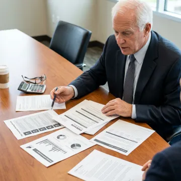 Advisor explaining portfolio review process
