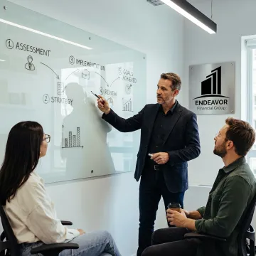 Advisor outlining a financial planning process