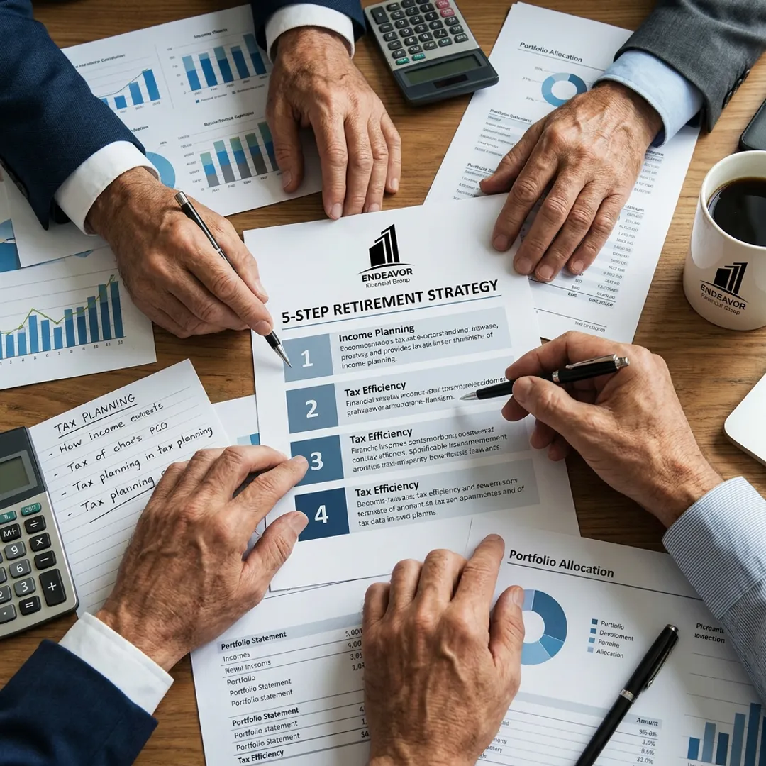 Advisor mapping an early retirement planning process
