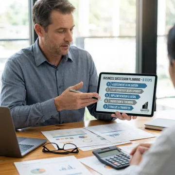 Financial advisor presenting a planning process