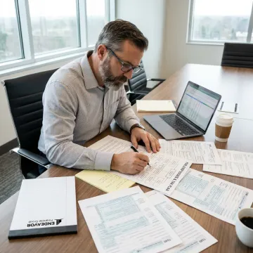 Advisor outlining an estate planning process