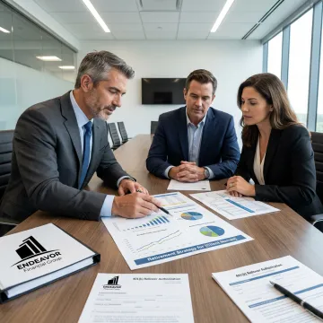 Executive reviewing 401(k) rollover plan with fiduciary advisor