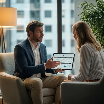 Advisor reviewing a financial planning process