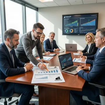 Financial advisors leading an institutional planning meeting