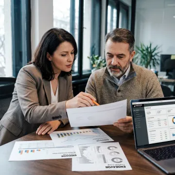 Business owner reviewing wealth management strategy