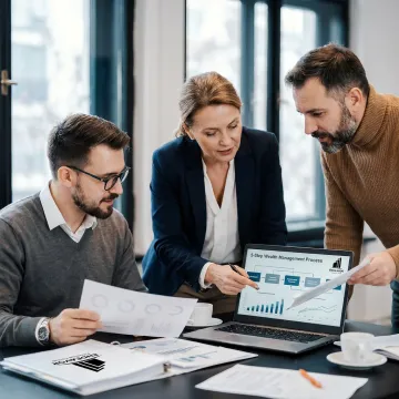 Advisor mapping a five-step wealth planning process