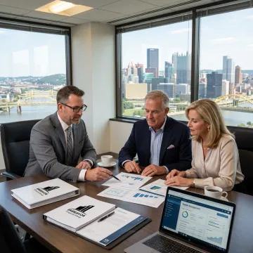 Financial advisor meeting with high-net-worth clients
