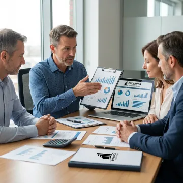 Advisor presenting a structured financial plan