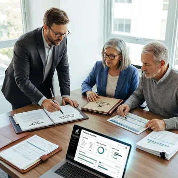 Financial advisor guiding clients through planning steps