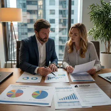 Advisor reviewing portfolio management strategy with a client