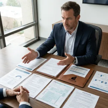 Advisor outlining a five-step financial planning process