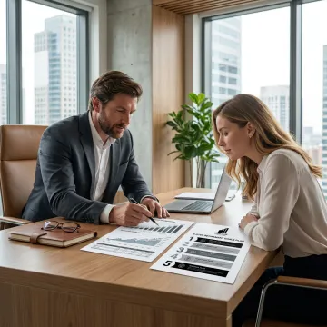 Advisor explaining a five-step financial planning process