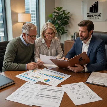 Advisor explaining retirement planning process