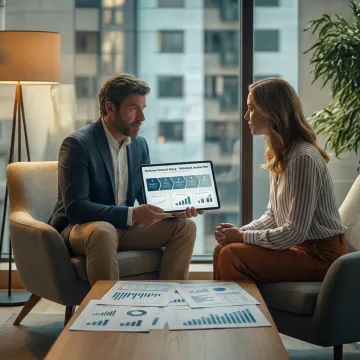 Advisor explaining retirement planning process