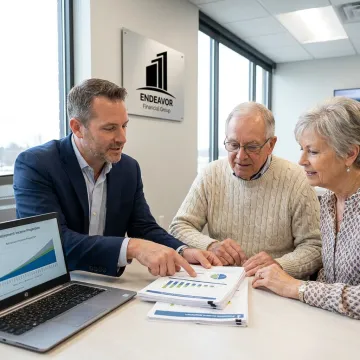 Advisor explaining retirement planning steps