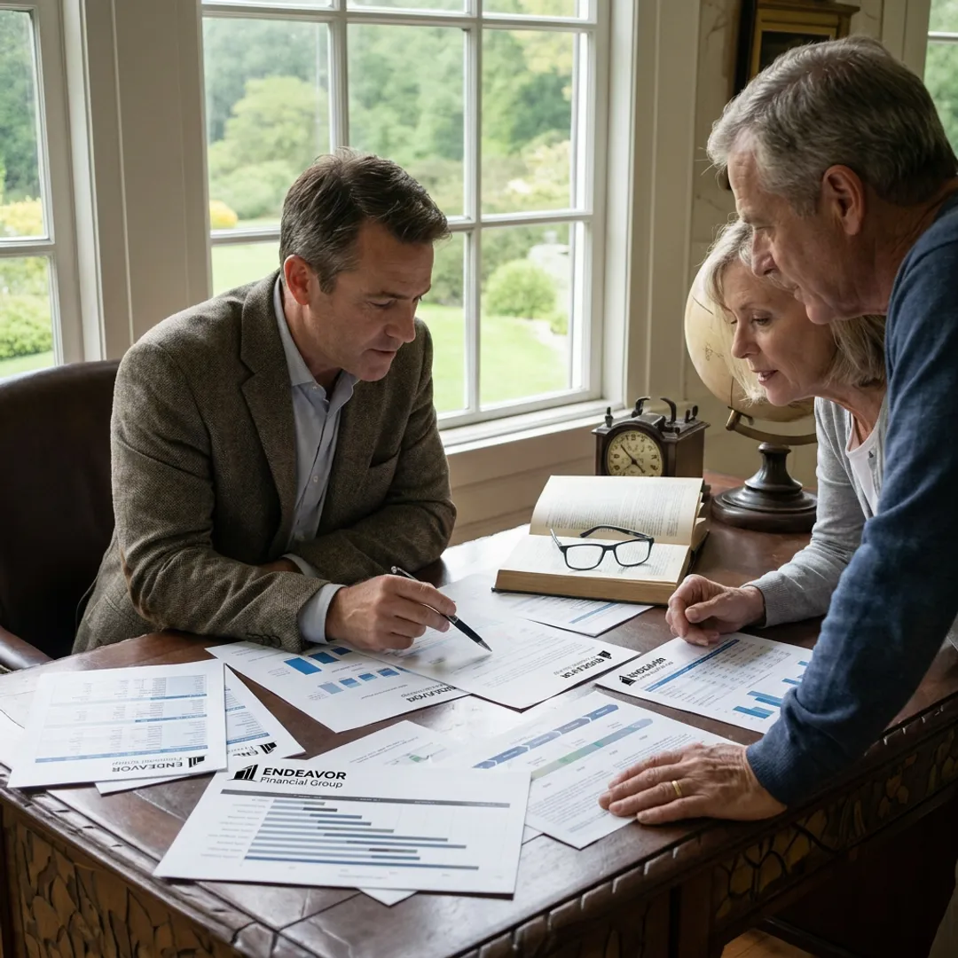 Advisor mapping a five-step financial planning process