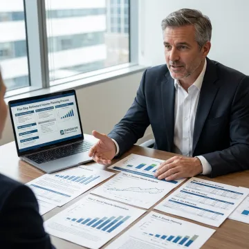 Advisor explaining a five-step retirement planning process