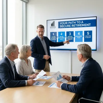 Advisor explaining a retirement income process