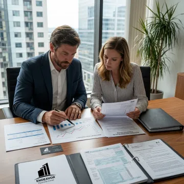 Business owner reviewing wealth management strategy