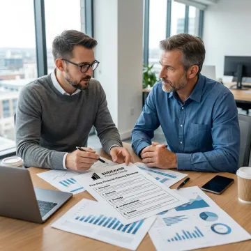 Advisor explaining a wealth planning process