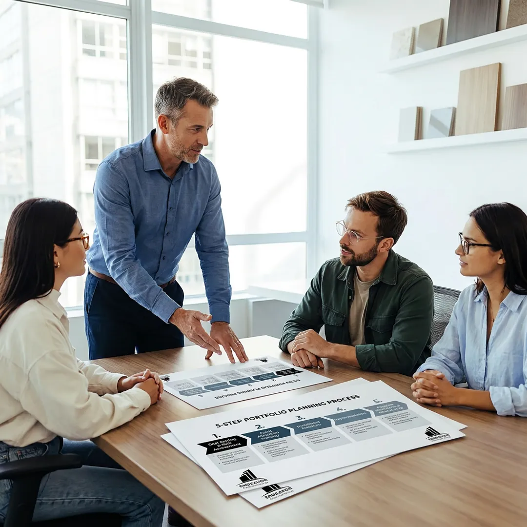 Advisor outlining a portfolio management process