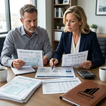 Business owner reviewing tax and exit planning documents