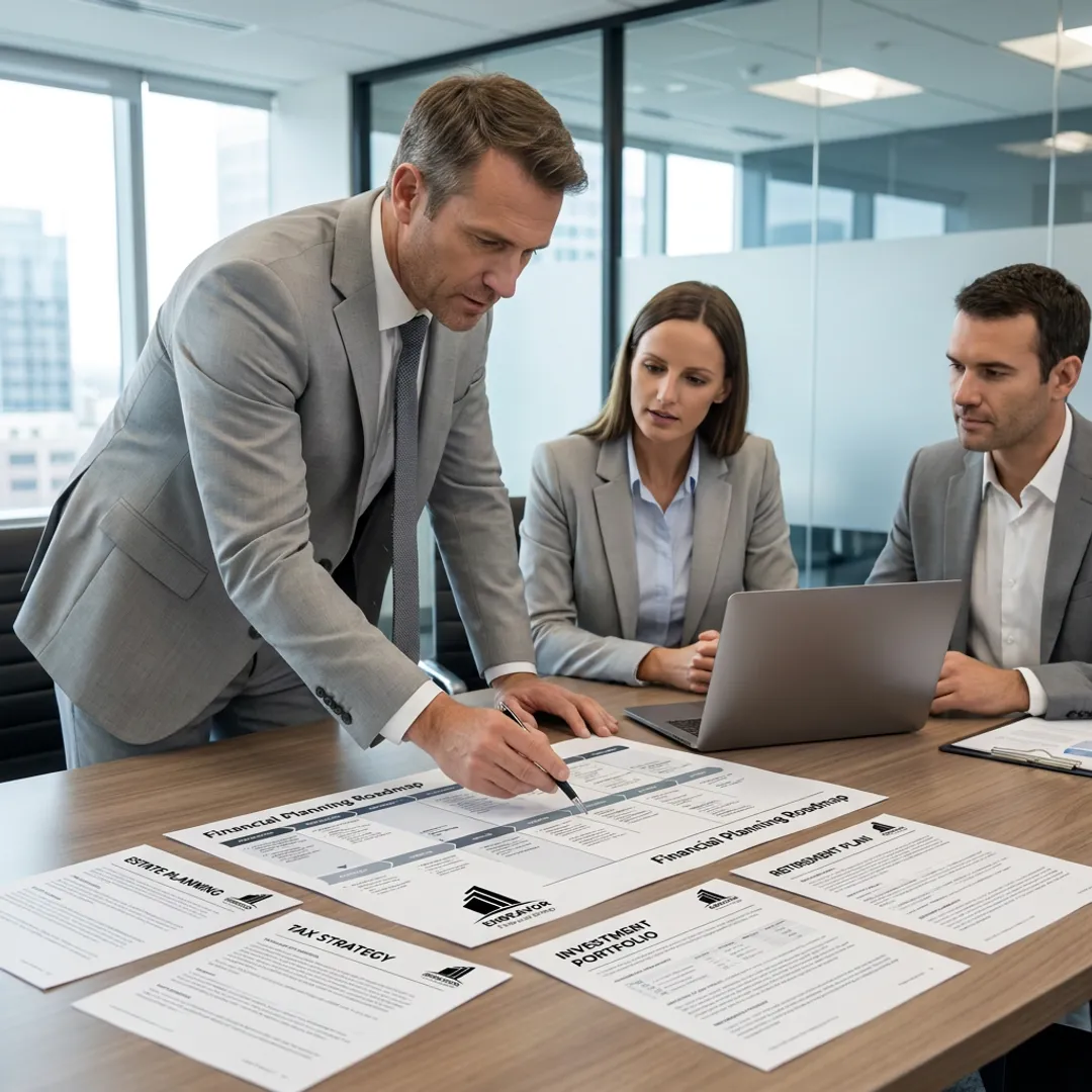 Advisor guiding clients through a financial planning process