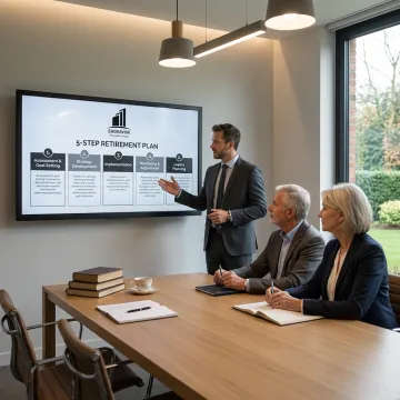 Advisor explaining a structured retirement planning process